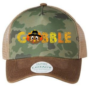 Cute Gobble Gobble Turkey Pilgrim Little Thanksgiving Legacy Tie Dye Trucker Hat