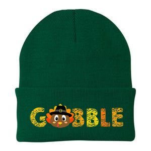 Cute Gobble Gobble Turkey Pilgrim Little Thanksgiving Knit Cap Winter Beanie