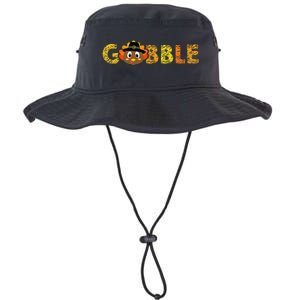 Cute Gobble Gobble Turkey Pilgrim Little Thanksgiving Legacy Cool Fit Booney Bucket Hat