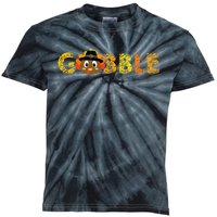 Cute Gobble Gobble Turkey Pilgrim Little Thanksgiving Kids Tie-Dye T-Shirt