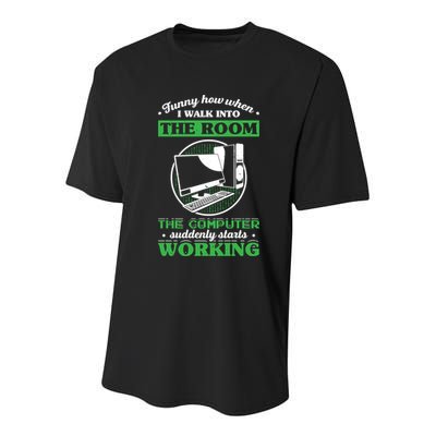 Computer Geek Gift: Tech Support I Computer Starts Working Gift Youth Performance Sprint T-Shirt