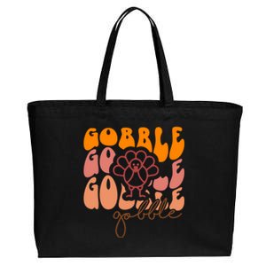 Cute Gobble Gobble Turkey Thanksgiving Gift Cotton Canvas Jumbo Tote