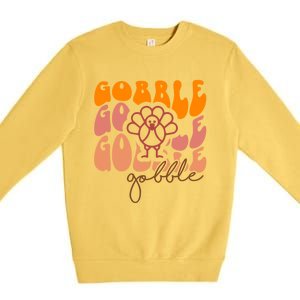 Cute Gobble Gobble Turkey Thanksgiving Gift Premium Crewneck Sweatshirt