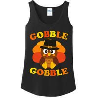 Cute Gobble Gobble Turkey Pilgrim Little Thanksgiving Ladies Essential Tank