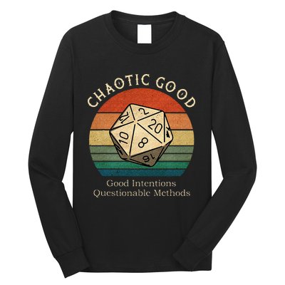 Chaotic Good Good Intentions Questionable Methods Vintage Long Sleeve Shirt