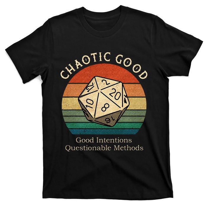 Chaotic Good Good Intentions Questionable Methods Vintage T-Shirt