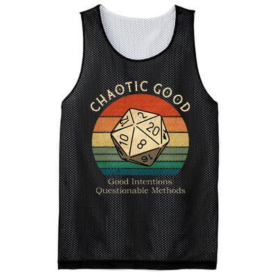 Chaotic Good Good Intentions Questionable Methods Vintage Mesh Reversible Basketball Jersey Tank