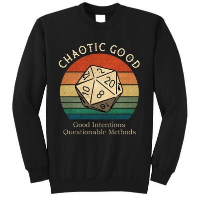 Chaotic Good Good Intentions Questionable Methods Vintage Tall Sweatshirt