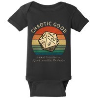 Chaotic Good Good Intentions Questionable Methods Vintage Baby Bodysuit