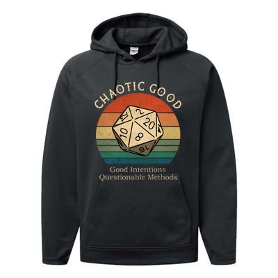 Chaotic Good Good Intentions Questionable Methods Performance Fleece Hoodie