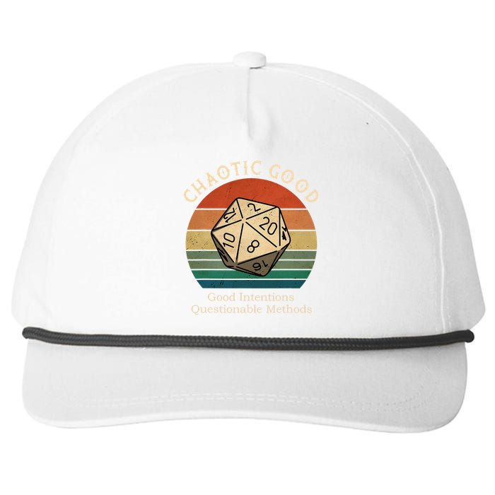 Chaotic Good Good Intentions Questionable Methods Snapback Five-Panel Rope Hat