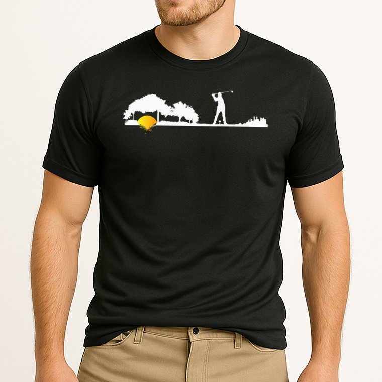Cool Guitar Golf Player Gift Guitarist Golfer Unique Golfing Cooling Performance Crew T-Shirt