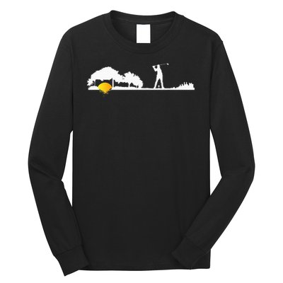 Cool Guitar Golf Player Gift Guitarist Golfer Unique Golfing Long Sleeve Shirt