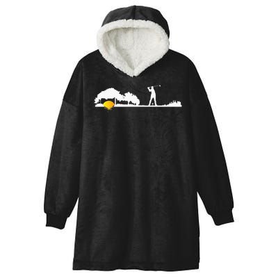 Cool Guitar Golf Player Gift Guitarist Golfer Unique Golfing Hooded Wearable Blanket