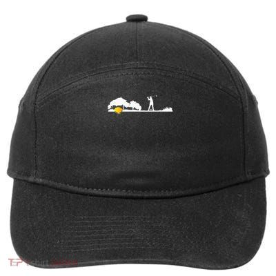 Cool Guitar Golf Player Gift Guitarist Golfer Unique Golfing 7-Panel Snapback Hat