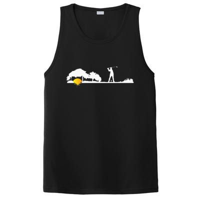 Cool Guitar Golf Player Gift Guitarist Golfer Unique Golfing PosiCharge Competitor Tank