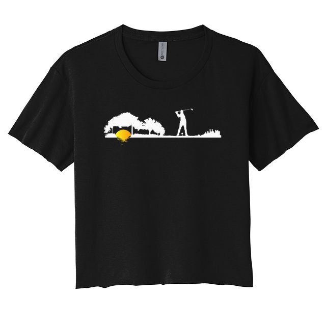 Cool Guitar Golf Player Gift Guitarist Golfer Unique Golfing Crop Top
