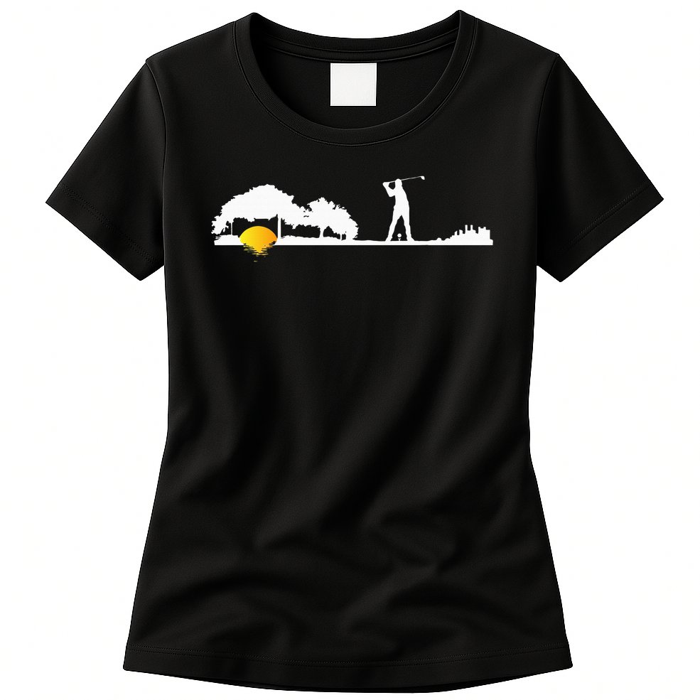 Cool Guitar Golf Player Gift Guitarist Golfer Unique Golfing Womens T-Shirt