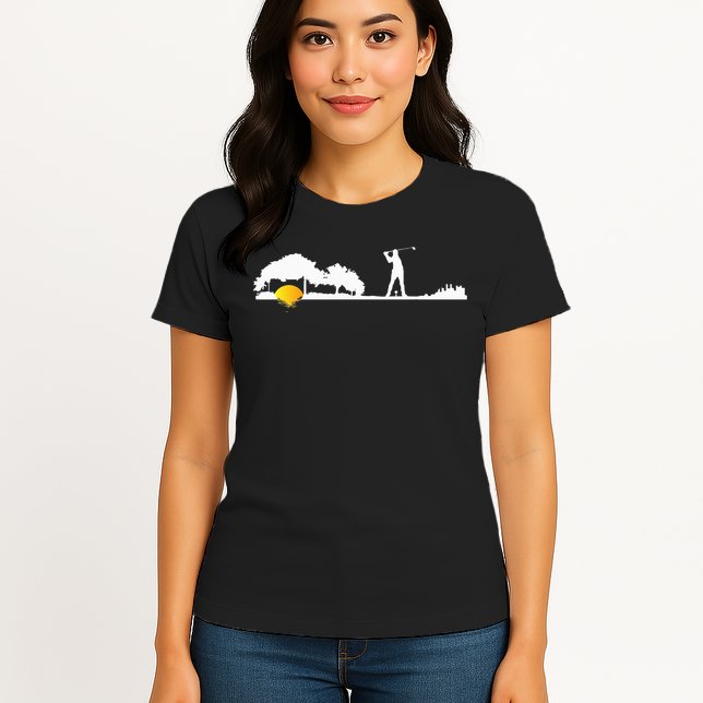 Cool Guitar Golf Player Gift Guitarist Golfer Unique Golfing Womens T-Shirt