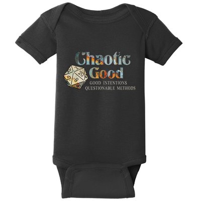Chaotic Good Good Intentions Questionable Methods Galaxy Baby Bodysuit