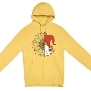 Colorful Garden Gnomes With Sunflower Premium Pullover Hoodie