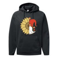 Colorful Garden Gnomes With Sunflower Performance Fleece Hoodie