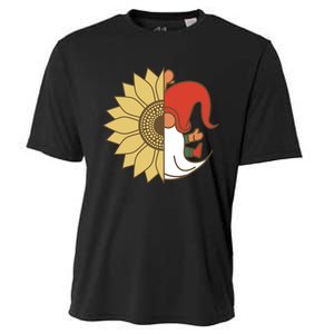 Colorful Garden Gnomes With Sunflower Cooling Performance Crew T-Shirt