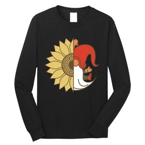 Colorful Garden Gnomes With Sunflower Long Sleeve Shirt