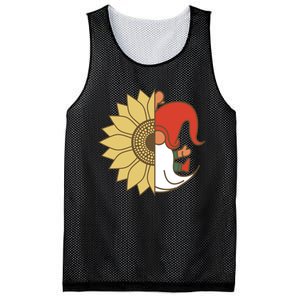 Colorful Garden Gnomes With Sunflower Mesh Reversible Basketball Jersey Tank