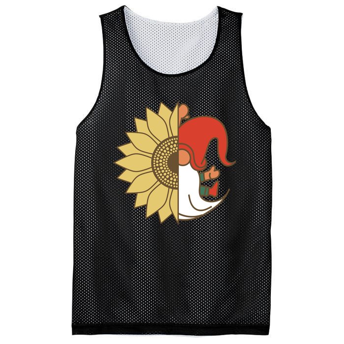 Colorful Garden Gnomes With Sunflower Mesh Reversible Basketball Jersey Tank