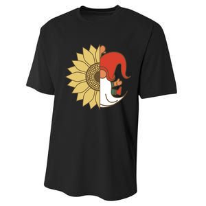 Colorful Garden Gnomes With Sunflower Performance Sprint T-Shirt