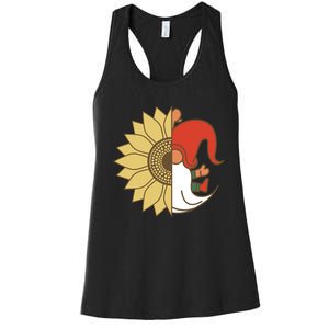 Colorful Garden Gnomes With Sunflower Women's Racerback Tank