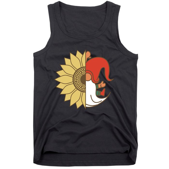 Colorful Garden Gnomes With Sunflower Tank Top