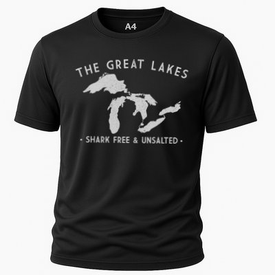 Cool Gift Great Lakes Shark Free And Unsalted Funny Vintage Performance Shirt