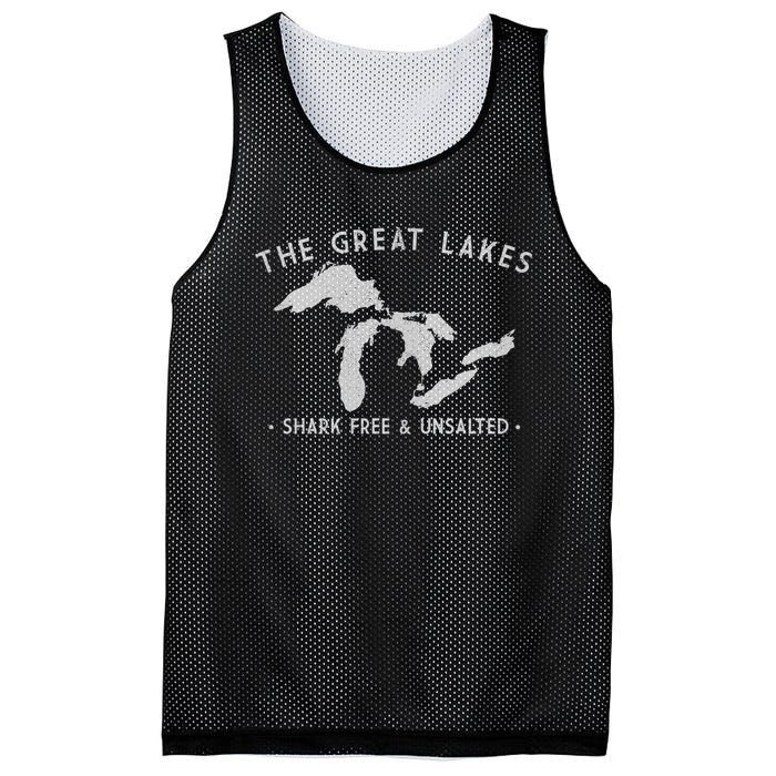 Cool Gift Great Lakes Shark Free And Unsalted Funny Vintage Mesh Reversible Basketball Jersey Tank