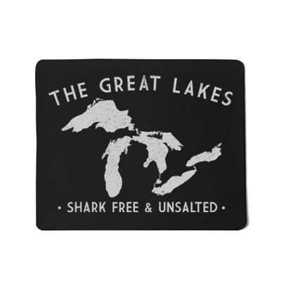 Cool Gift Great Lakes Shark Free And Unsalted Funny Vintage Mousepad