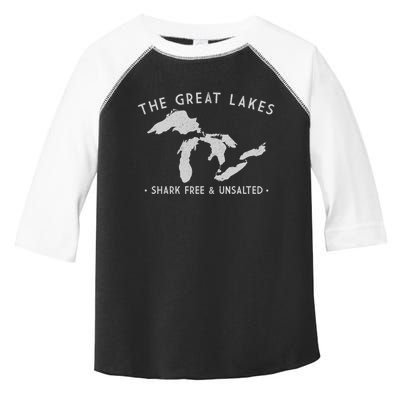 Cool Gift Great Lakes Shark Free And Unsalted Funny Vintage Toddler Fine Jersey T-Shirt