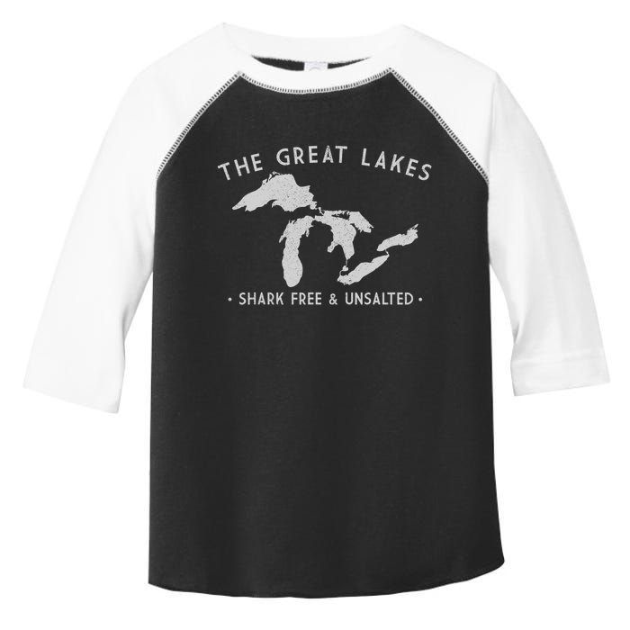 Cool Gift Great Lakes Shark Free And Unsalted Funny Vintage Toddler Fine Jersey T-Shirt