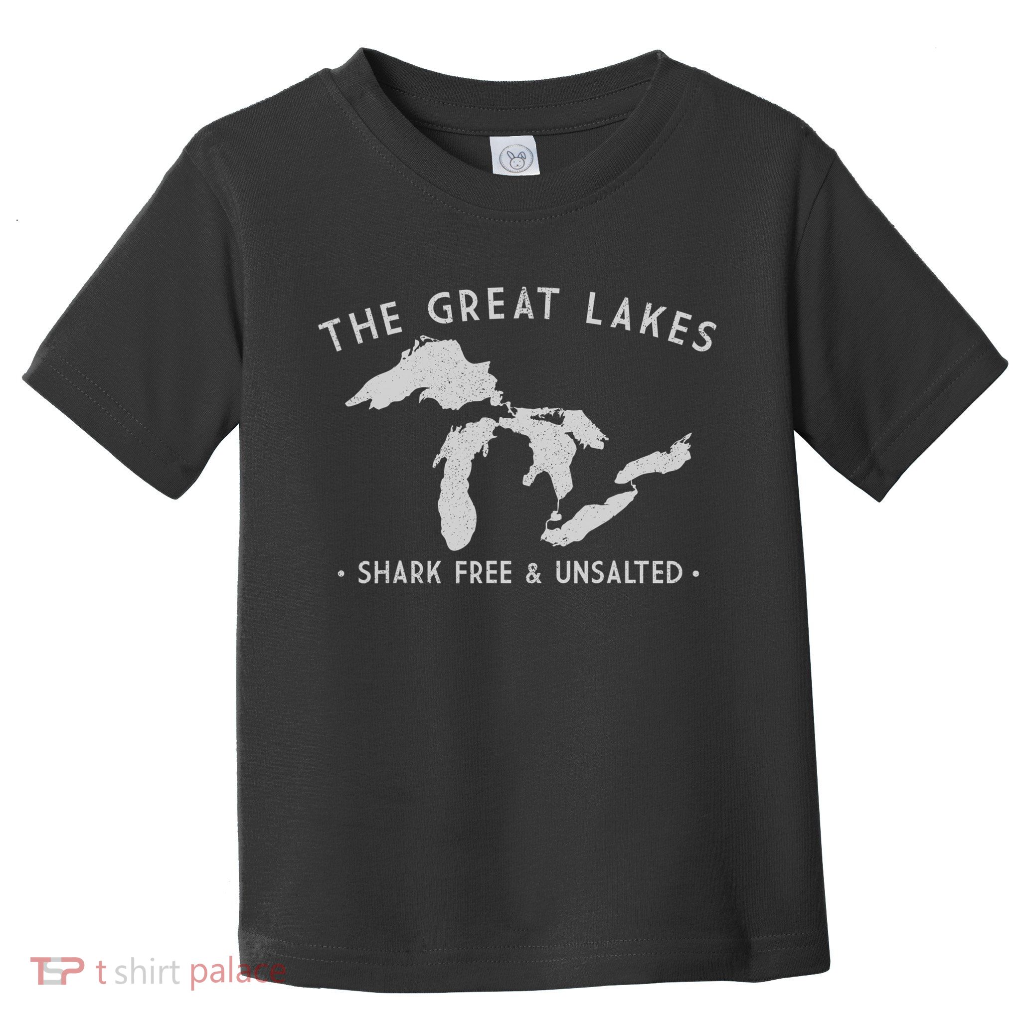 Cool Gift Great Lakes Shark Free And Unsalted Funny Vintage Toddler T-Shirt