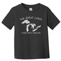 Cool Gift Great Lakes Shark Free And Unsalted Funny Vintage Toddler T-Shirt