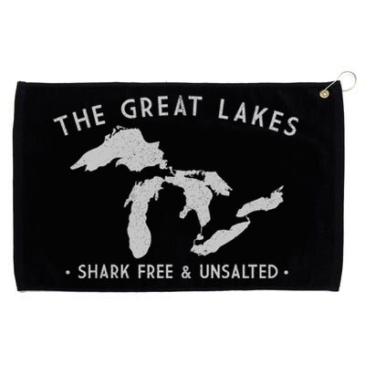 Cool Gift Great Lakes Shark Free And Unsalted Funny Vintage Grommeted Golf Towel