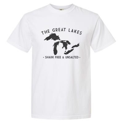 Cool Gift Great Lakes Shark Free And Unsalted Funny Vintage Garment-Dyed Heavyweight T-Shirt