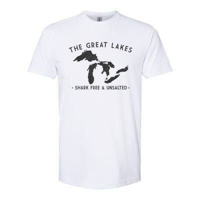 Cool Gift Great Lakes Shark Free And Unsalted Funny Vintage Softstyle CVC T-Shirt