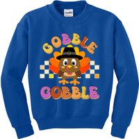 Cute Gobble Gobble Turkey Pilgrim Little Thanksgiving Gift Kids Sweatshirt