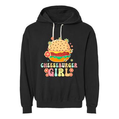 Cheeseburger Girl Groovy Burger Girl Garment-Dyed Fleece Hoodie