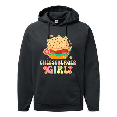 Cheeseburger Girl Groovy Burger Girl Performance Fleece Hoodie