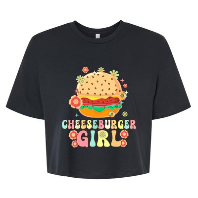 Cheeseburger Girl Groovy Burger Girl Bella+Canvas Jersey Crop Tee