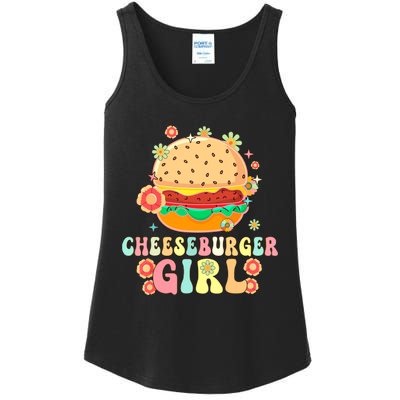 Cheeseburger Girl Groovy Burger Girl Ladies Essential Tank