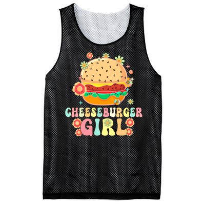 Cheeseburger Girl Groovy Burger Girl Mesh Reversible Basketball Jersey Tank