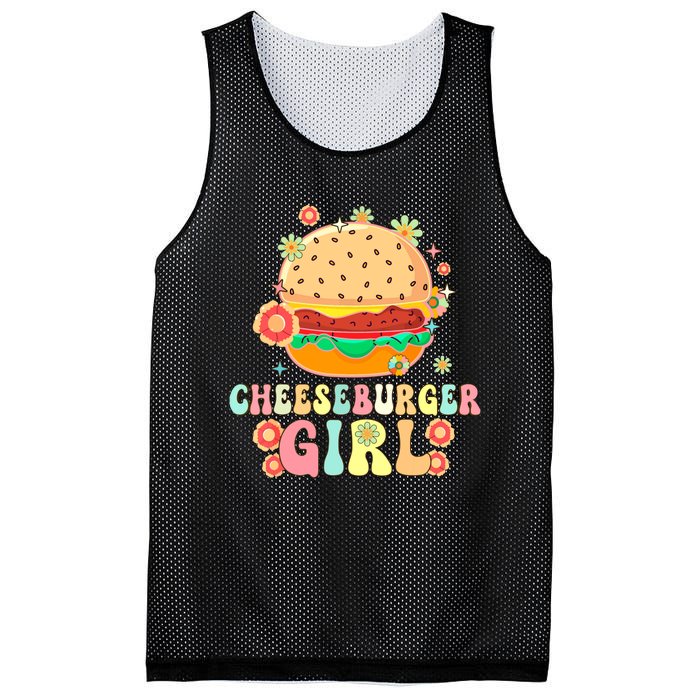 Cheeseburger Girl Groovy Burger Girl Mesh Reversible Basketball Jersey Tank